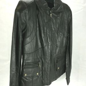 A.N A. Chocolate Brown Lambskin Leather Moto Jacket